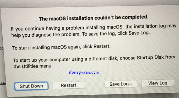 The MacOS Installation Couldn't Be Completed 